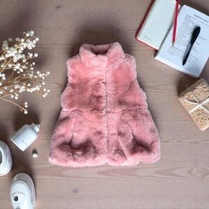 Mayoral Pink Faux Fur Vest – Size 110 cm